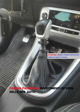 Cuffia leva cambio LANCIA DELTA dal 2008 al 2014 in vera pelle NERA ARTIGIANALE