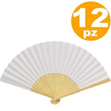 12 VENTAGLI VENTAGLIO BIANCHI