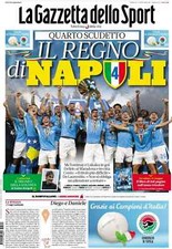 GAZZETTA dello SPORT NAPOLI 4° Scudetto Napoli Campione d'Italia 24 Maggio 2025
