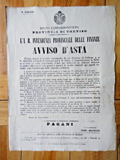 1864-AVVISO D'ASTA-Magazzino ed Ufficio dei Sali e Tabacchi a BELLUNO-Treviso+
