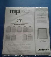 6 FOGLI EXPO X PER FRANCOBOLLI  A 2 LISTELLI MASTERPHIL CARTONCINO BIANCO 