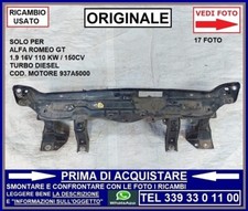 TRAVERSA RIVESTIMENTO SUPERIORE RADIATORE PARAURTI COFANO ALFA ROMEO GT 1.9
