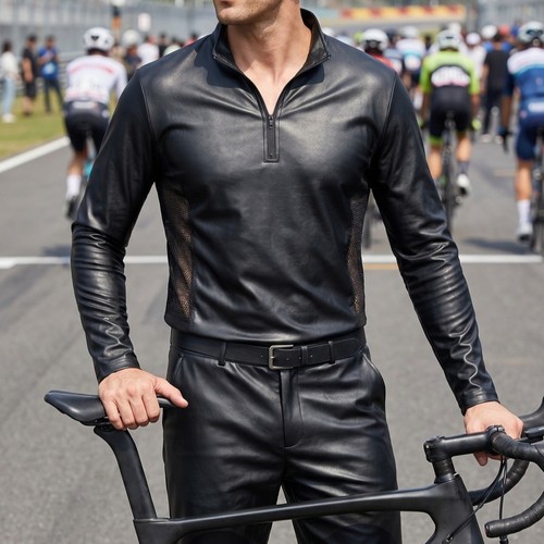 Shirt uomo ecopelle mesh - t-shirt,