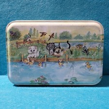 ⭐ Scatola in Latta con Gattini del Laghetto - Contenitore VUOTO di Biscotti