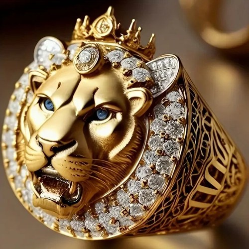 Anello uomo testa leone - anello,