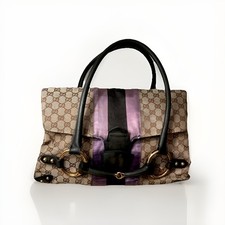 Borsa Gucci nera XL viola logo
