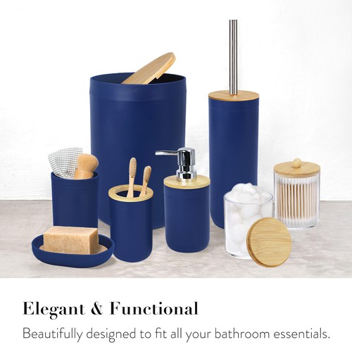 Set accessori bagno bambù - , blu