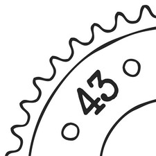 Stahl Kettenrad 43 Zähne