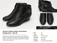 Women’s Black Leather Ankle