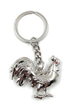 Gallo Fattoria Pollo Portachiavi Metallo Portafortuna Ciondolo