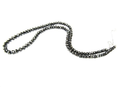 Collana diamante nero perline - diamante,