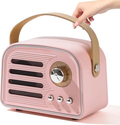 Retro bluetooth speaker pink - retro,