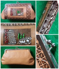 BORSELLINO portamonete ? PISA❗spiccioli ARTIGIANALE❗️VINTAGE '80 pelle ITALIA❗️