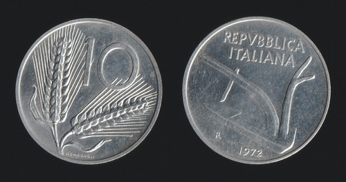 Lire 1972 spighe aratro - 10, e