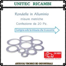 Rondella guarnizione in alluminio misure metriche confezione 20pz. made in italy