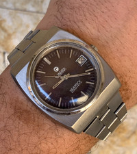 Orologio automatico vintage anni 70 Roamer Searock uomo quadrante bordeaux...