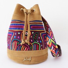 Borsa Artigianale a Secchiello in Vera Pelle Scamosciata - NUOVA