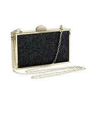 Clutch Heine nero oro glitter