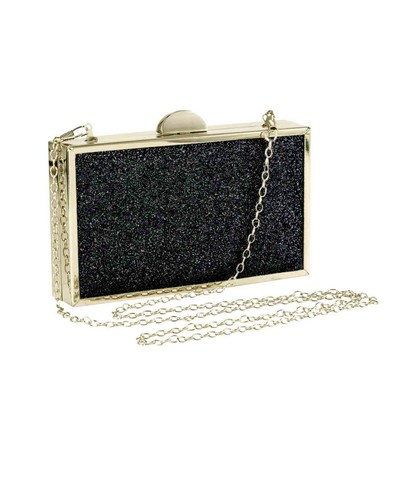 Clutch heine nero oro glitter - nero,