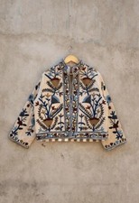 Giacca indiana beige stampata