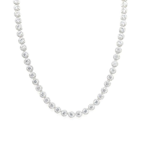 Collana tennis zirconi aureola - collana,