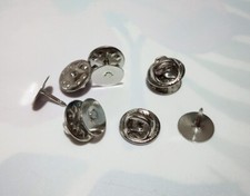 4set base per spille pins in ottone fai da te 11x8mm colore argento scuro bijoux