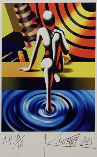 Mark kostabi litografia del - kostabi, -litografia