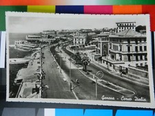 20108) GENOVA CORSO ITALIA CON AIUOLE E SENZA TRAFFICO VIAGGIATA 1951