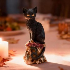 Statua gotica gatto nero su