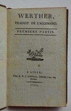 GOETHE W. Werther traduit de l'italien 1793