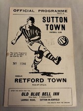 1962/63 Sutton Town v Retford Town - Midland League 17 novembre 1962 graffetta arrugginita