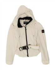 REFRIGIWEAR Giacca Bomber Donna Cruz Crop con Cappuccio UK 8 Small Bianco AQ01