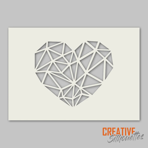 Stencil cuore geometrico 190 - geometrico,
