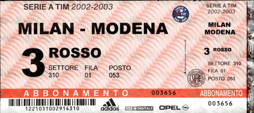 Biglietto stadio milan - biglietto,