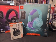 JBL Quantum 360 Cuffie Wireless come nuove/viola + JBL Wave BEAM in omaggio