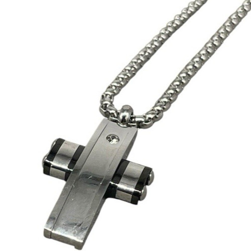 Collana croce bianconera con - croce,