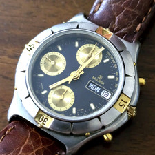 Cronografo MARGI Automatico Doppio Datario Mov. Valjoux 7750 Suisse Made Acc Oro