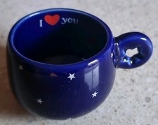 BACI PERUGINA TAZZINA CAFFE' "I LOVE YOU" DENTRO E "BACI" SOTTO LA TAZZA - RARA!