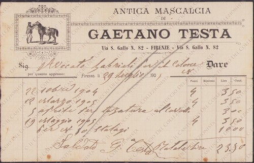 1901 firenze antica - 1901, mascalcia