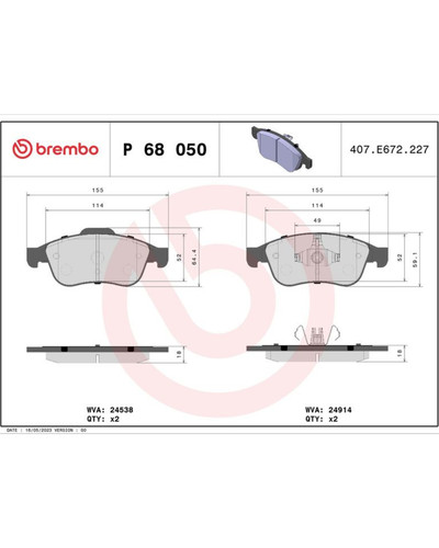 Brembo 050 kit pastiglie - p,