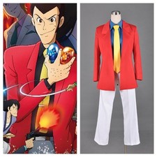 Lupin il terzo Rupan Sansei Giacca Rossa Camicia Cosplay Carnevale Halloween Show