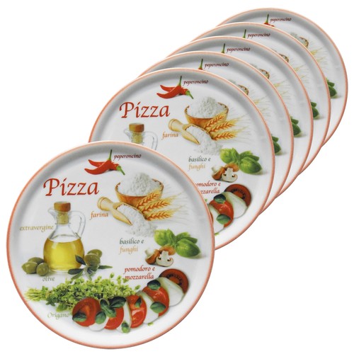 Set piatti pizza - 6, red