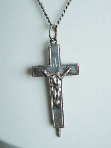 Croix reliquaire ancien argent - croix,