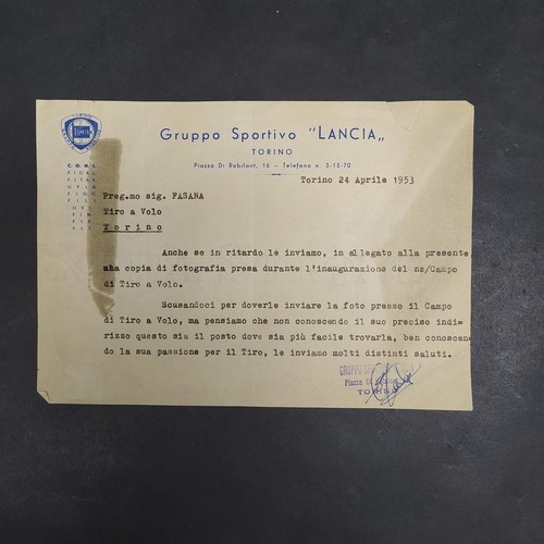 Lettera gruppo sportivo tiro - gruppo,