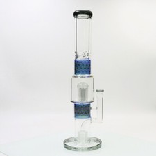 NUOVO! Tubo acqua vetro fumè argento 16 pollici fumo perc bong con ciotola 14 mm