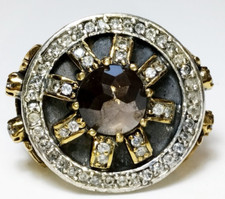 grande ANELLO STILE ANTICO in  argento e pietre preziose  -  gioiello