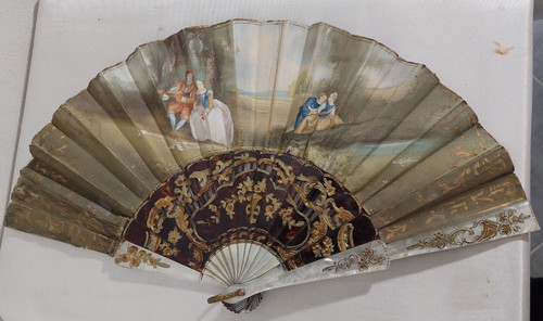 Antico ventaglio dipinto - ventaglio, a