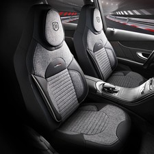 Coprisedili (Pilot) adatti per Ford Fiesta in grigio-nero con tasca posteriore