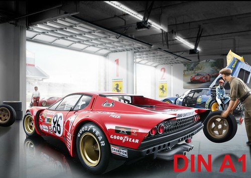 Cult car art ferrari 365 - car,