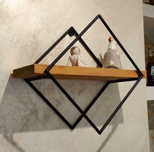 Mensola in ferro e legno modello diamante decorazione della parete